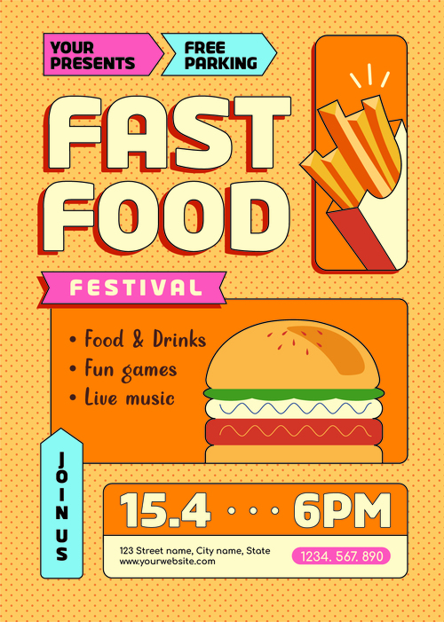 Fast food flyer vector