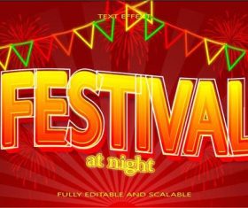 Festival emboss editable text effect vector