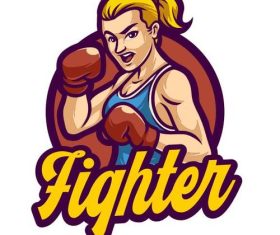 Fighter girl cartoon vector