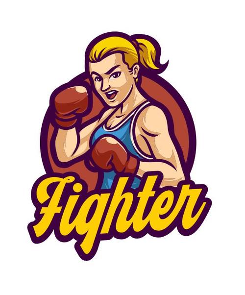 Fighter girl cartoon vector