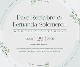 Floral wedding invitation vector