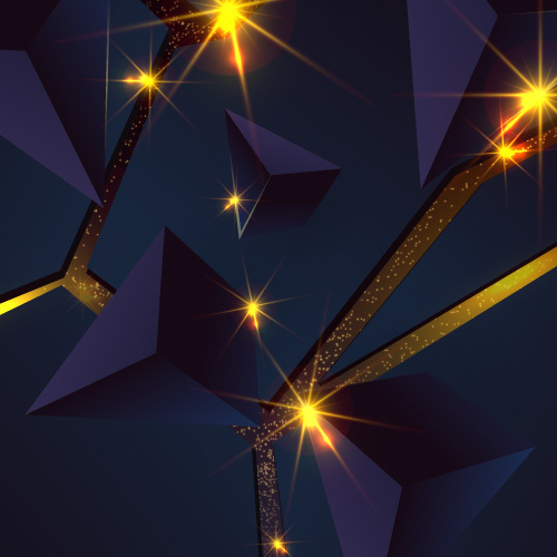 Fragmented geometry 3D abstract background vector