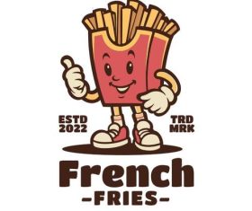 French fries cartoon vector