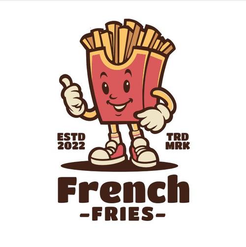 French fries cartoon vector