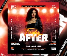 Friday after party flyer vector