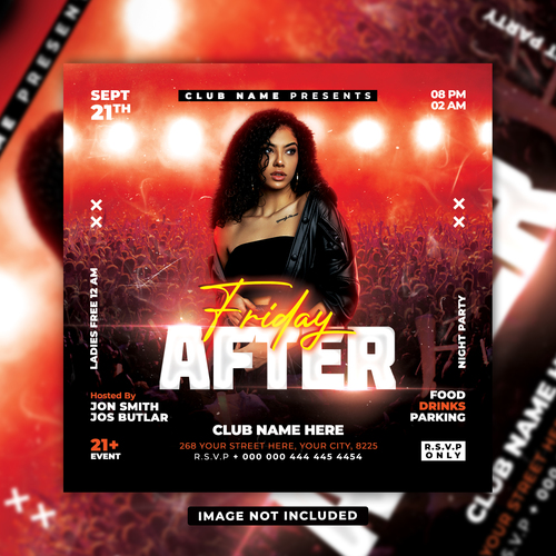 Friday after party flyer vector