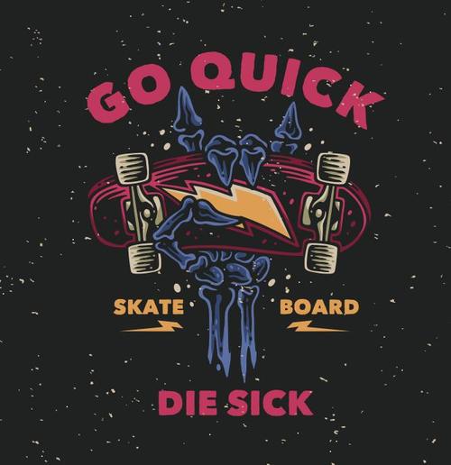 Go quick with skateboard vector