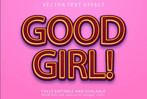 Good girl text effect vector
