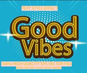 Good vibes text effect vector