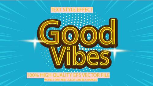 Good vibes text effect vector