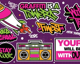 Graffiti art sticker vector