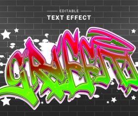 Graffiti editable text effect vector