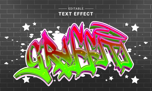 Graffiti editable text effect vector