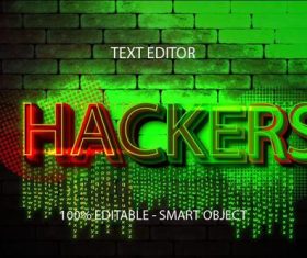 Hacker emboss editable text effect vector