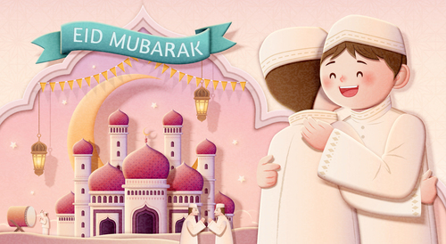 Happy Eid mubarak vector