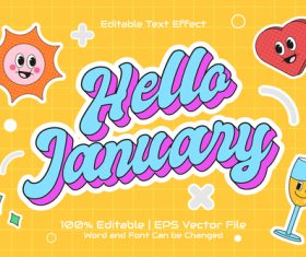 Hello cartoon style text effect vector