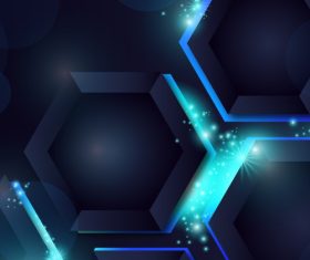 Hexagonal 3D abstract background vector
