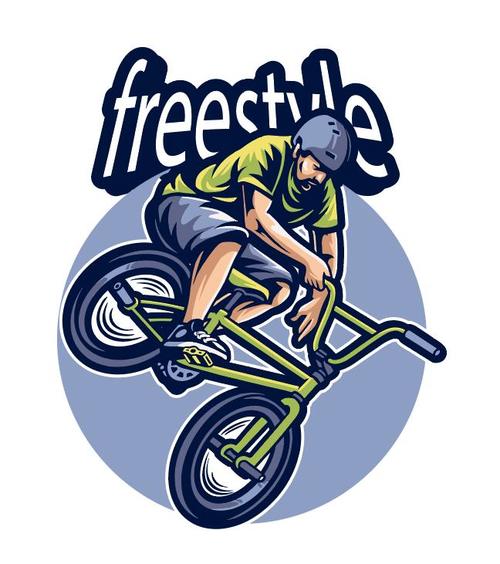 High difficulty bmx bicycle performance vector