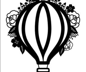 Hot air balloon papercut vector