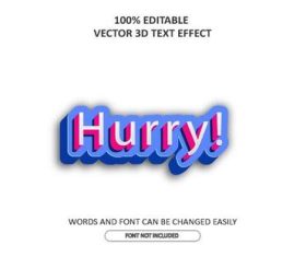 Hurry emboss editable text effect vector