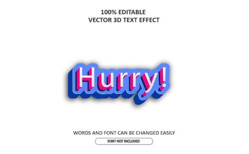 Hurry emboss editable text effect vector