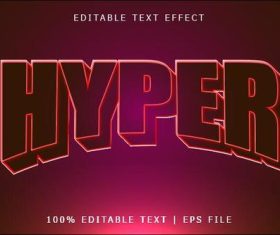 Hyper emboss editable text effect vector