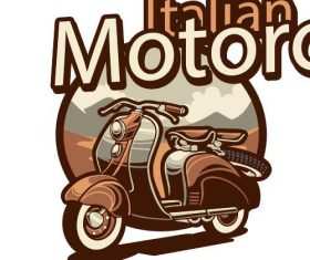 Italian scooter motorcycle vector