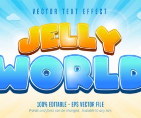 Jelly world editable text effect font vector