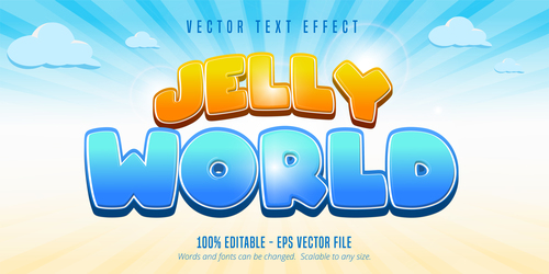 Jelly world editable text effect font vector