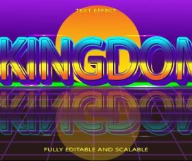 Kingdom emboss editable text effect vector