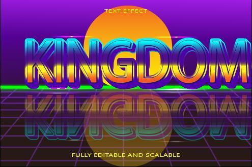 Kingdom emboss editable text effect vector