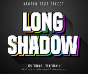 Long shadow editable text effect font vector