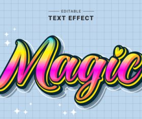 Magic 3d editable text style vector