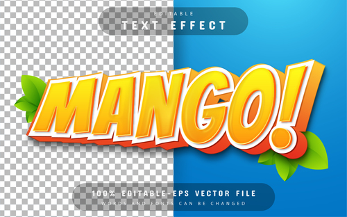 Mango editable text style vector