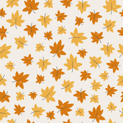 Maple leaves cartoon pattern vector