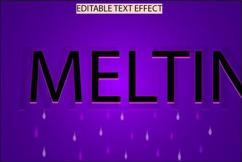 Melting emboss editable text effect vector