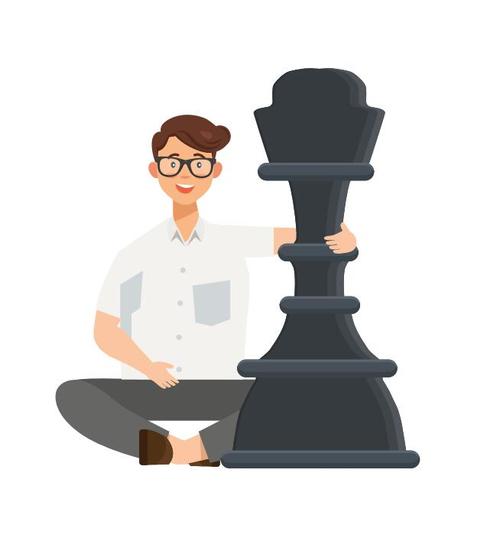 Men and international elephant chess pieces vector