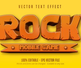Mobile game editable text effect font vector