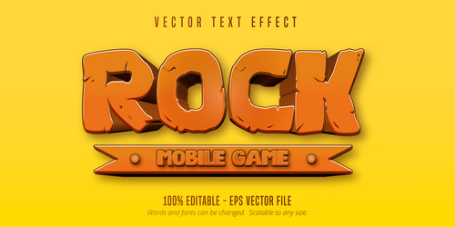 Mobile game editable text effect font vector