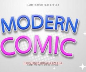 Modern comic text effect vector