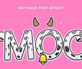 Moo text effect vector