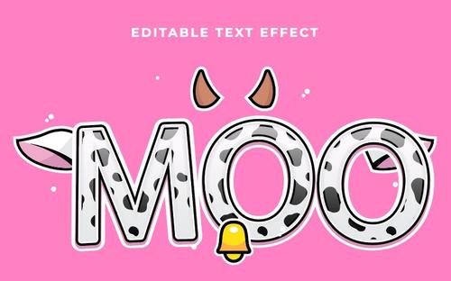 Moo text effect vector