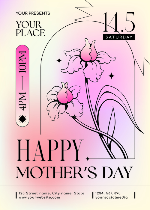 Mothers day flyer vector