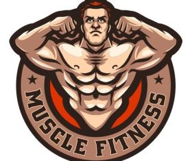 Muscle fitness cartoon vector