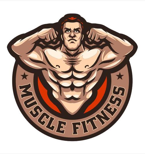 Muscle fitness cartoon vector