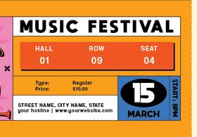 Music festival ticket vector