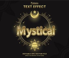 Mystical text effect vector