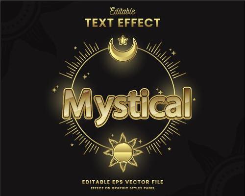 Mystical text effect vector