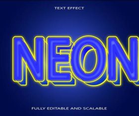 Neon emboss editable text effect vector
