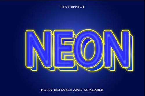 Neon emboss editable text effect vector